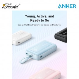 Anker Zolo Power Bank (20K30W Build in USB-C Cable) - Black A1689