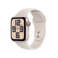 (2023) Apple Watch SE GPS + Cellular 40mm Starlight Aluminium Case with Starlight Sport Band - S/M