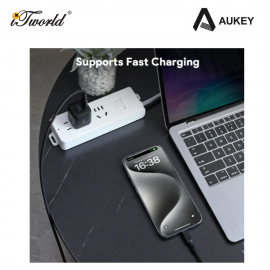 AUKEY CB-CL5 MFI Braided Nylon USB-C to Lightning Cable 1.2m Black 689323787227