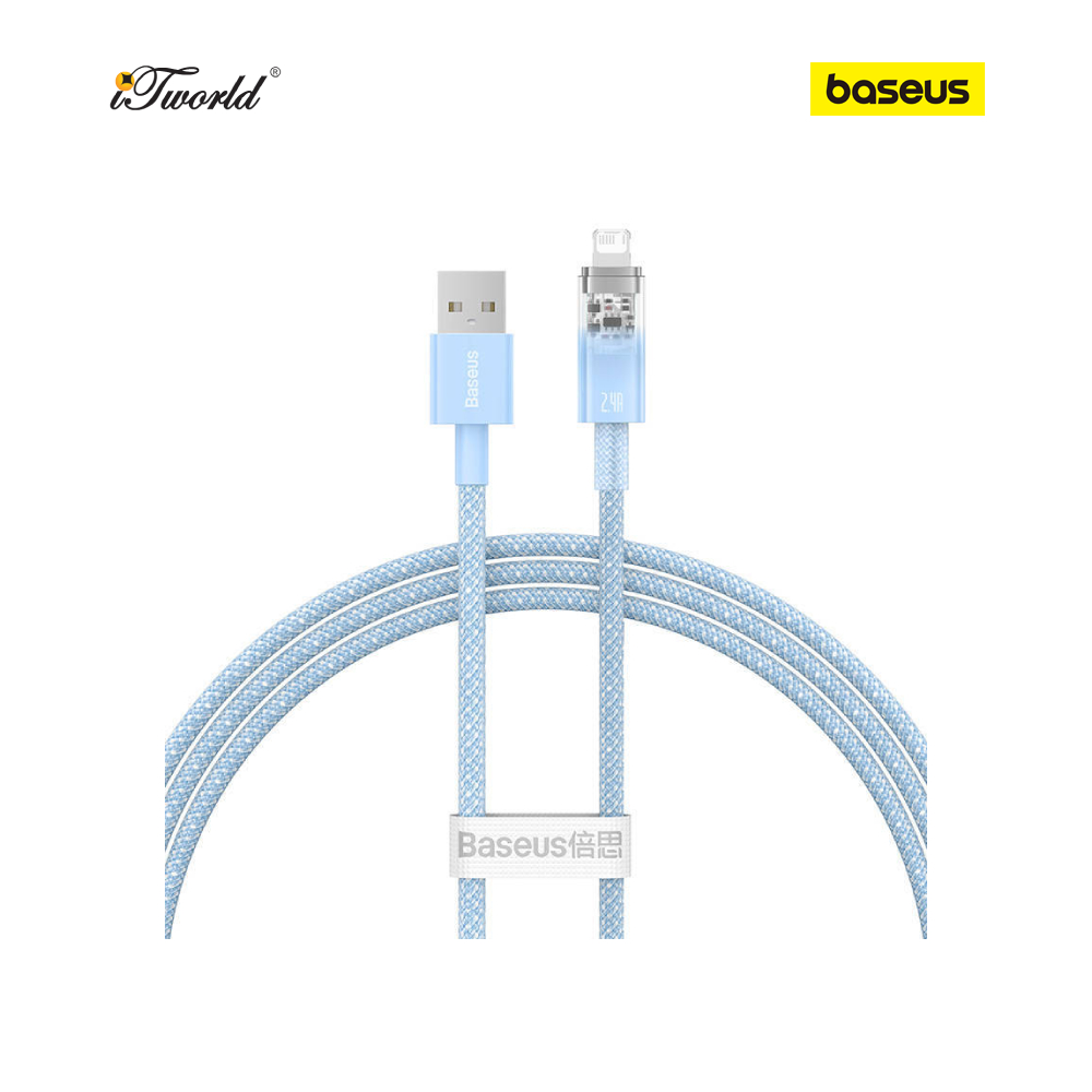Baseus Explorer Series Fast Charging with Smart Temperature Control USB to Lightning 2.4A 1M - Blue