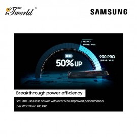 Samsung 990 Pro with Heatsink M.22280 PCIE 4.0 NVME SSD 4TB