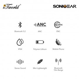 SonicGear EARPUMP TWS 16 ANC - Mint 8886411930547