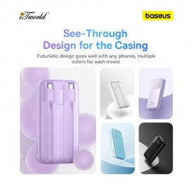 Baseus Comet Series Dual-Cable Digital Display Fast Charge Power Bank 10000mAh 22.5W Purple
