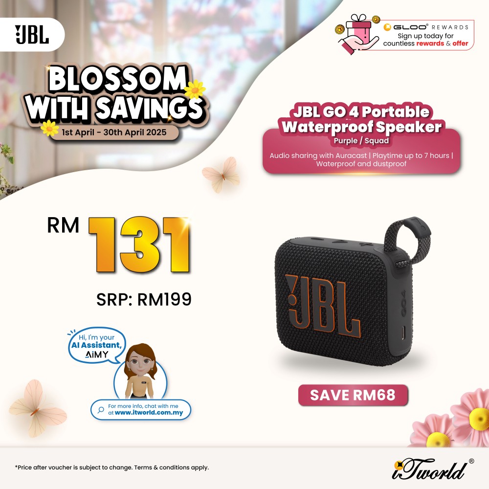 JBL GO 4   Portable Waterproof Speaker - Squad 050036399395