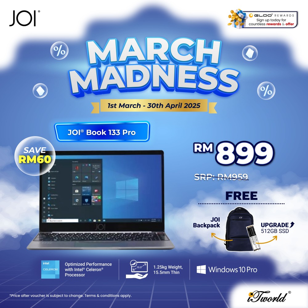 JOI Book 133 Pro Notebook (Celeron N4120,4GB,128GB eMMC,13.3''FHD,W10,GRY)