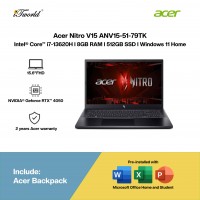Acer Nitro V15 ANV15-51-79TK Gaming Laptop (Intel??® Core™ i7-13620H | 15.6” FHD | 8GB RAM | 512GB SSD | NVIDIA??® GeForce RTX™ 4050 with 6 GB | Windows 11 Home | Office Home & Student)