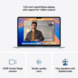 Apple 13-inch MacBook Air, M4 chip with 10-core CPU and 8-core GPU, 16GB, 256GB SSD - Sky Blue