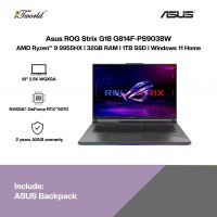 ASUS ROG Strix G18 G814F-PS9038W Gaming Laptop (AMD Ryzen 9 9955HX|18” 2.5K WQXGA | 32GB RAM | 1TB SSD | NVIDIA RTX 5070 | Windows 11 Home) 