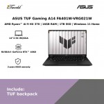 ASUS TUF A14 FA401W-VRG021W Gaming Laptop (NVIDIA  ® GeForce RTX™ 4060 8GB,R9 AI-HX370,16GB,1TB SSD,14”2.5K WQXGA,W11H,Jaeger Gray,2Y)