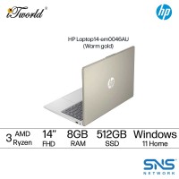 HP Laptop 14-em0046AU (AMD Ryzen™ 3 7320U | 14" FHD | 8GB | 512GB | AMD Radeon™ Graphics | Windows 11 Home | Preinstalled Microsoft Office Home and student + Office 365 Basic)