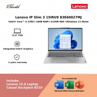 Lenovo IdeaPad Slim 3 15IRU9 83E60027MJ Laptop (Intel??® Core™ 5 120U | 15.6"FHD | 16GB RAM | 512GB SSD | Intel??® Graphics | Windows 11 Home | Office Home & Student)
