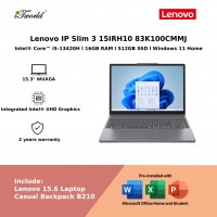 Lenovo IdeaPad Slim 3 15IRH10 83K100CMMJ Laptop (Intel??® Core™ i5-13420H | 15.3" WUXGA | 16GB RAM | 512GB SSD | Integrated Intel??® UHD Graphics | Windows 11 Home | Office Home & Student)