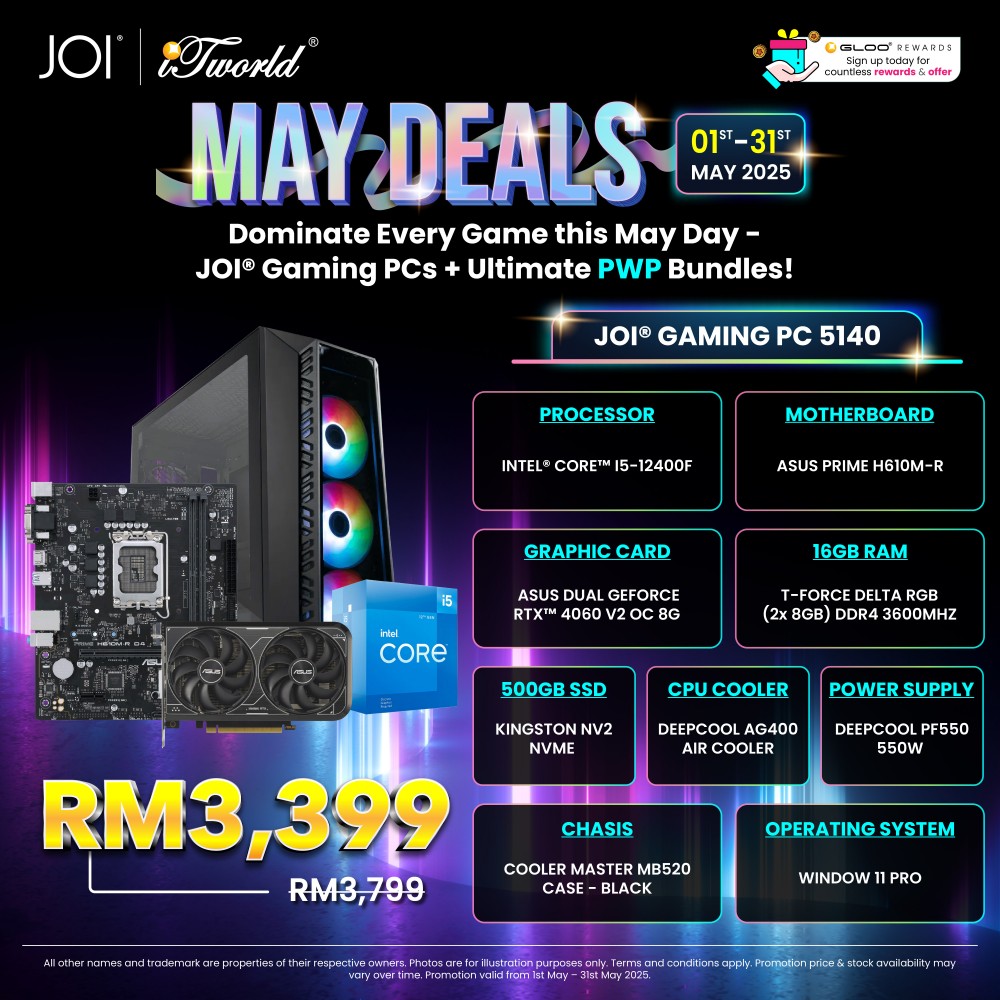 JOI Gaming PC 5140 (Intel  ® Core™ I5-12400F-16GB RAM-500GB SSD-RTX4060-W11P)