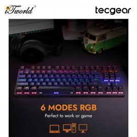 Tecgear CONTROL 87-Key Wireless RGB Mechanical Keyboard Black-Jerrzi Red Switches (TGKB-C87-BK-JRD)
