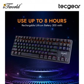 Tecgear CONTROL 87-Key Wireless RGB Mechanical Keyboard Black-Jerrzi Red Switches (TGKB-C87-BK-JRD)