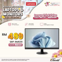 (Ready stock) Lenovo ThinkVision C27-40 27" Monitor (63DDKAR6WW)
