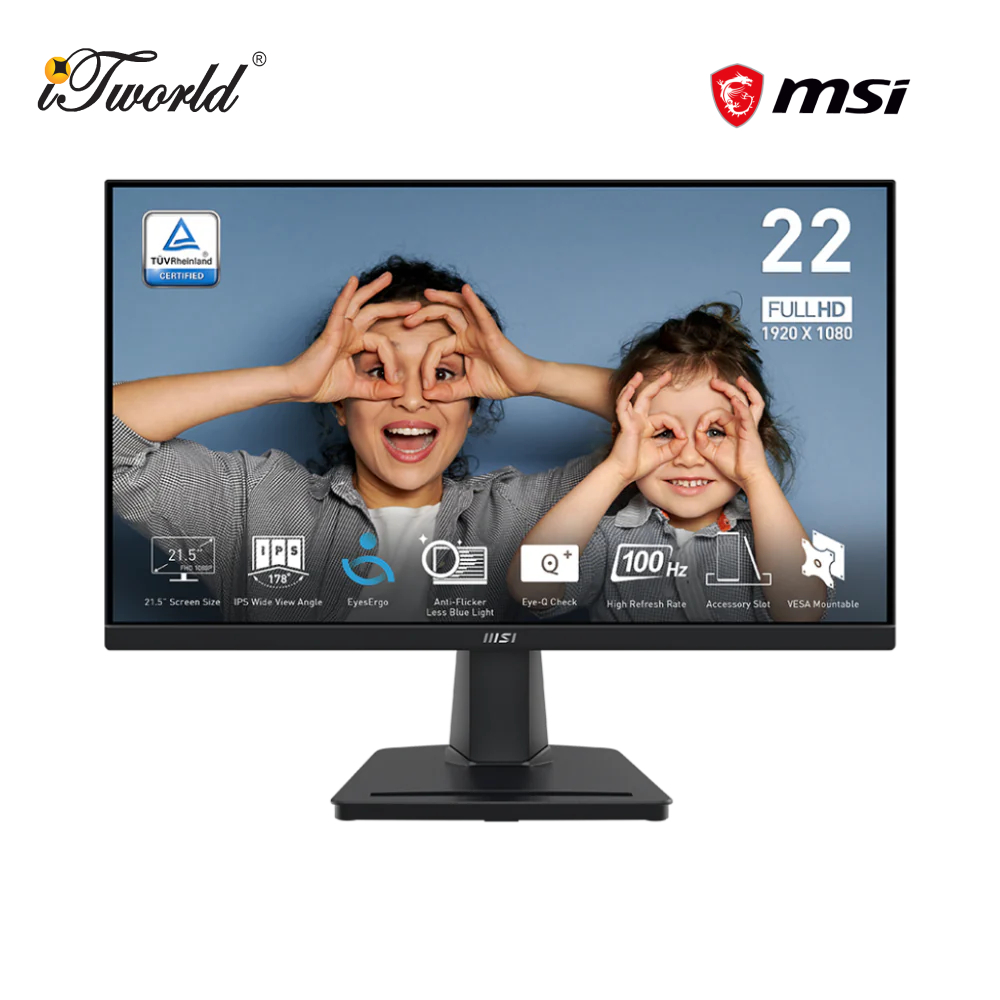 MSI PRO MP225V 100Hz 21.45" FHD Professional Monitor (9S6-3PE0CM-008)